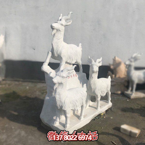 十二生肖石雕擺件，美化園林景觀