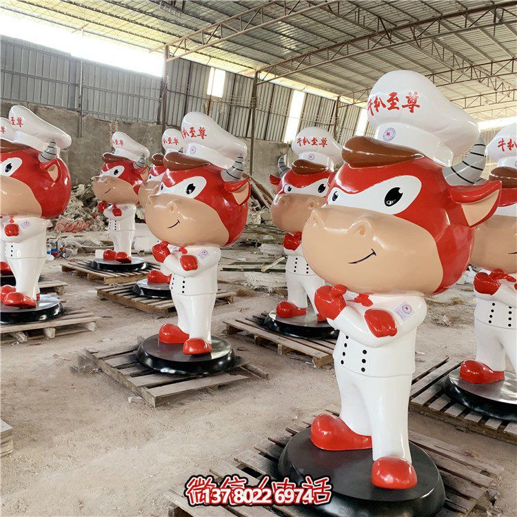 玻璃鋼制卡通公仔門(mén)口擺件，吸引人流招攬商場(chǎng)店鋪