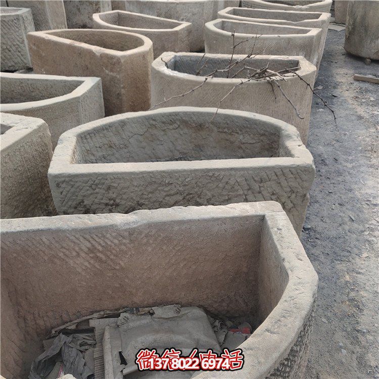 經典老石雕，精美大理石槽，美化園林景觀