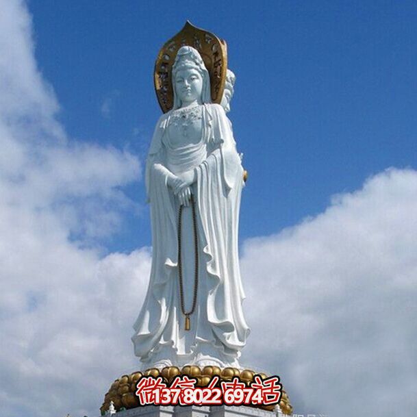 古老石雕觀音菩薩雕塑，景區大型面積景點