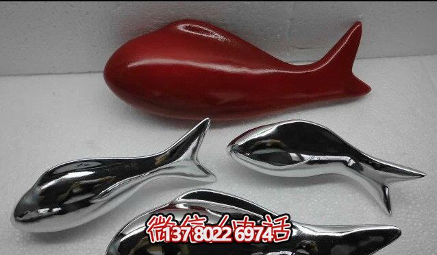 精致簡約不銹鋼魚雕塑，點(diǎn)綴室內(nèi)裝飾
