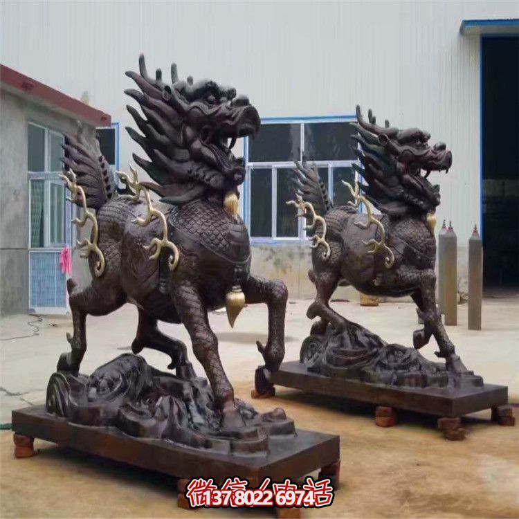 山水之藝，大型銅雕麒麟神雕塑