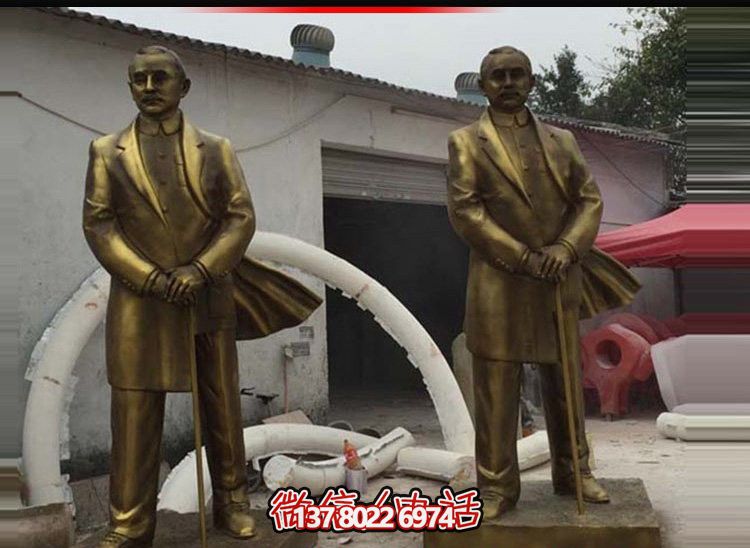 偉人孫中山仿銅雕塑，玻璃鋼擺放景觀園林
