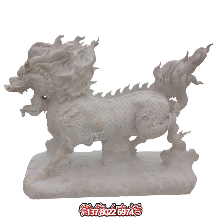 傳承漢白玉石雕麒麟雕塑，美化景區戶外環境