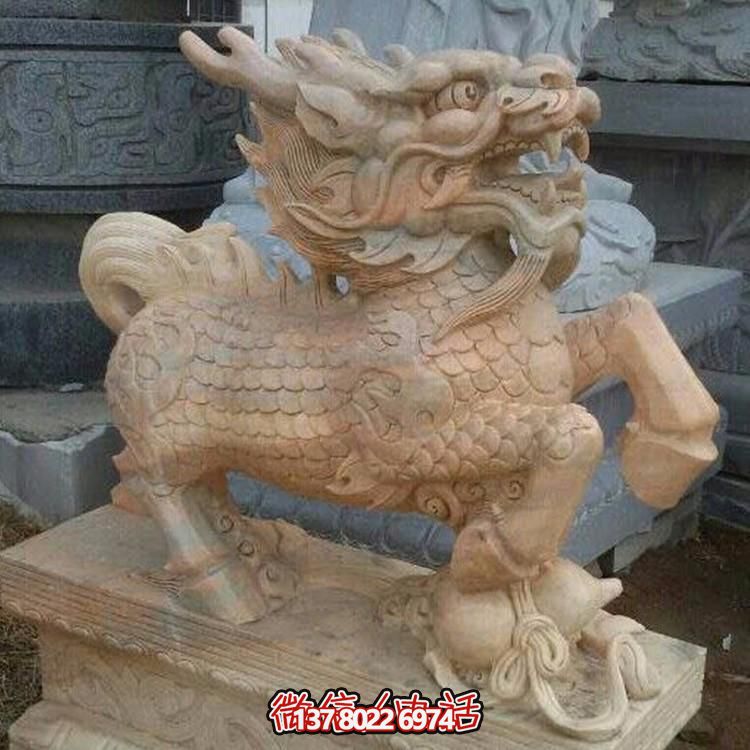 漢白玉獅子瑞獸石雕，給您的企業門前帶來吉祥福氣