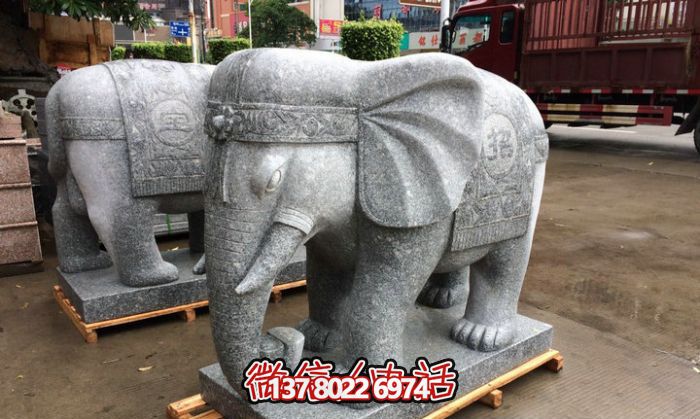 精美大理石雕塑藝術(shù)品，驚艷展現(xiàn)大象的宏偉氣勢(shì)