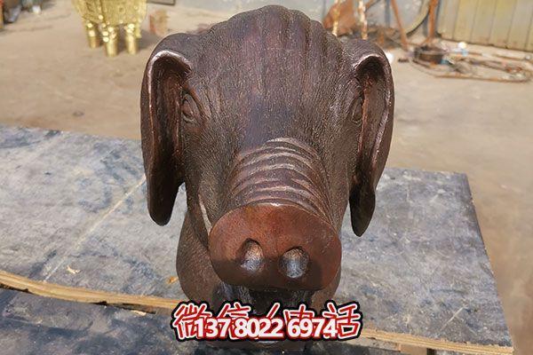 室外豬頭石雕雕塑，添加歡樂氣氛