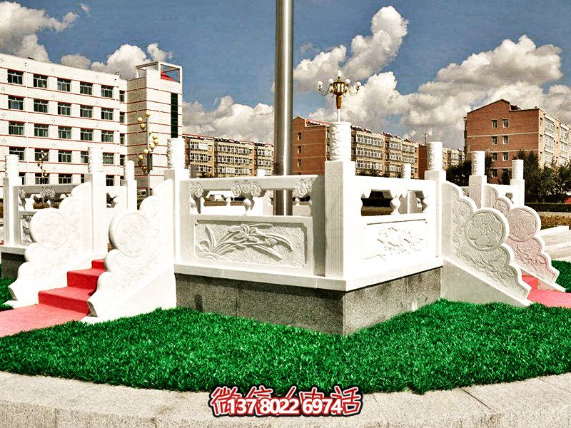 學校升旗臺漢白玉浮雕欄桿雕塑 學校升旗臺漢白玉浮雕欄桿雕塑