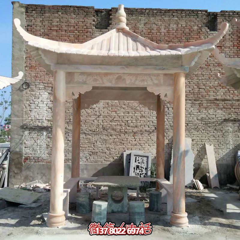 大理石四角簡易涼亭公園廣場擺放雕塑 大理石四角簡易涼亭公園廣場擺放雕塑