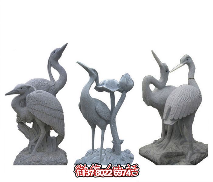 景區創意大理石石雕成群的仙鶴雕塑 景區創意大理石石雕成群的仙鶴雕塑