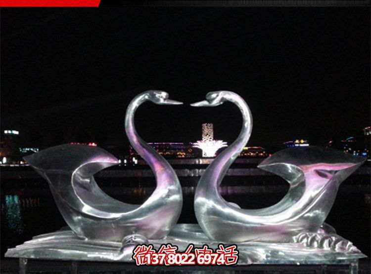 海邊不銹鋼白鋼創(chuàng)意個性天鵝雕塑 海邊不銹鋼白鋼創(chuàng)意個性天鵝雕塑