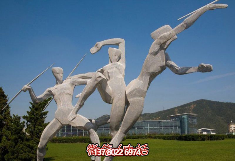 園林廣場不銹鋼投擲標槍運動人物雕塑 園林廣場不銹鋼投擲標槍運動人物雕塑