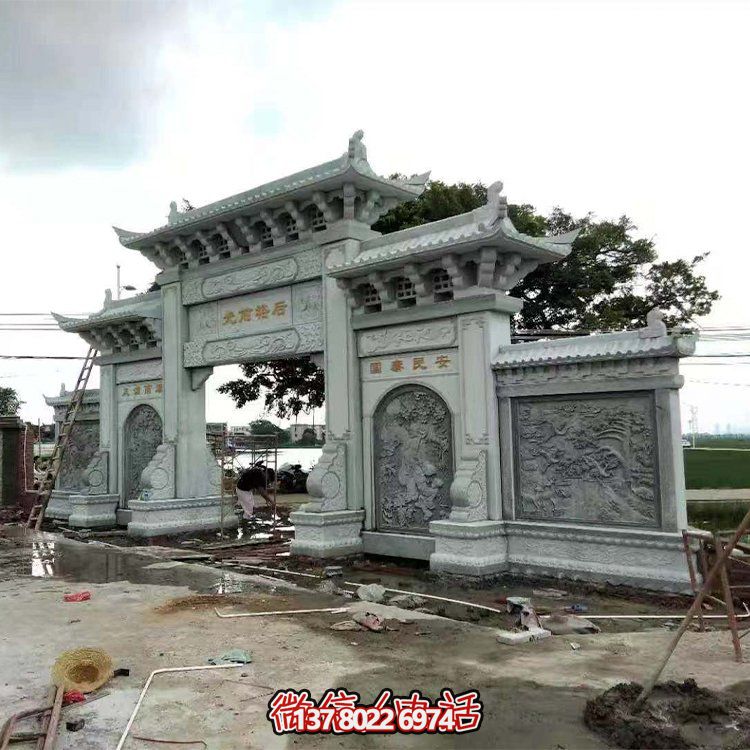 青石浮雕壁畫(huà)蘇氏江南庭院仿古建筑門(mén)牌樓