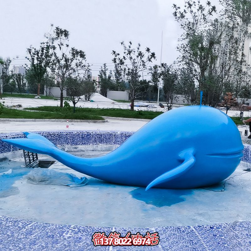 街道擺放的玻璃鋼噴漆鯨魚雕塑 街道擺放的玻璃鋼噴漆鯨魚雕塑