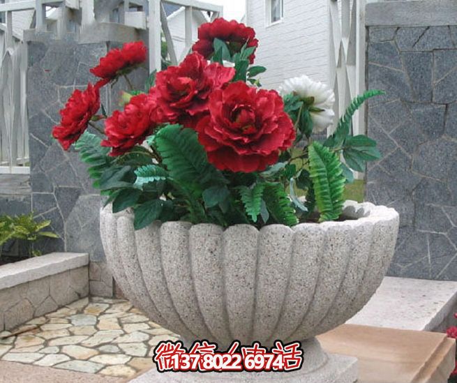 室外庭院大理石石雕戶外景觀花盆雕塑 室外庭院大理石石雕戶外景觀花盆雕塑