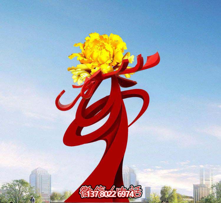 公園廣場不銹鋼牡丹花開花朵雕塑 公園廣場不銹鋼牡丹花開花朵雕塑