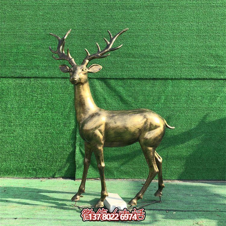 玻璃鋼仿銅鹿，梅花鹿