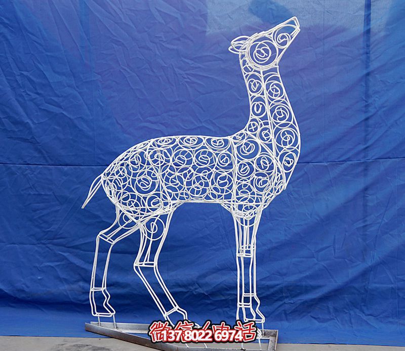 不銹鋼鏤空創(chuàng)意梅花鹿雕塑 不銹鋼鏤空創(chuàng)意梅花鹿雕塑