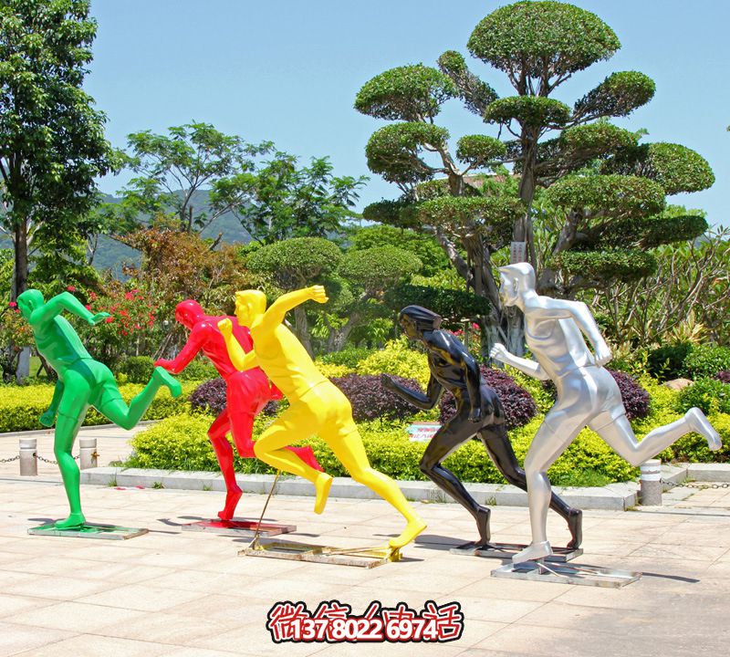 廣場戶外抽象跑步運動人物玻璃鋼雕塑 廣場戶外抽象跑步運動人物玻璃鋼雕塑