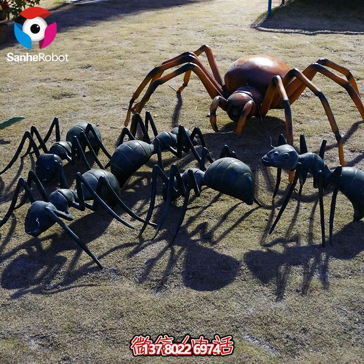 螞蟻和蜘蛛學院草坪爬行玻璃鋼螞蟻雕塑 螞蟻和蜘蛛學院草坪爬行玻璃鋼螞蟻雕塑