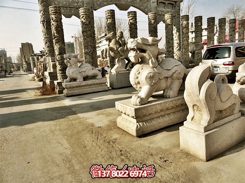 戶外廣場(chǎng)大理石石雕貔貅雕塑 戶外廣場(chǎng)大理石石雕貔貅雕塑