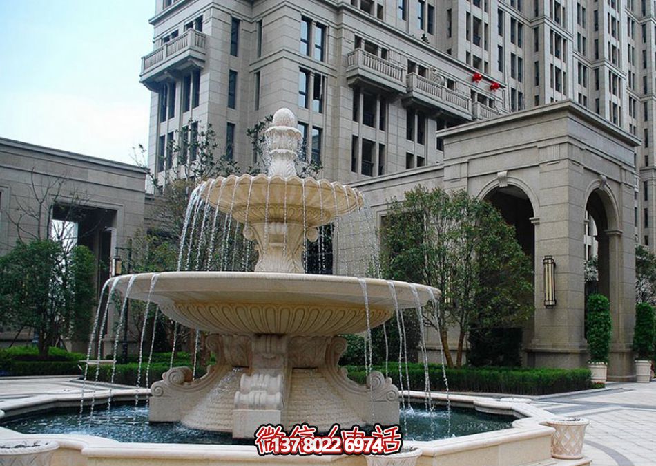 學院別墅漢白玉大型噴泉雕塑 學院別墅漢白玉大型噴泉雕塑