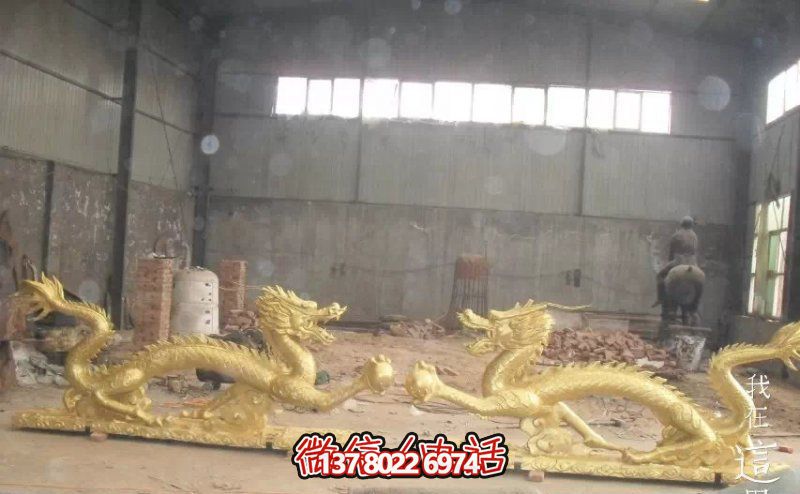 公園創意不銹鋼噴金鎏金二龍戲珠龍雕塑 公園創意不銹鋼噴金鎏金二龍戲珠龍雕塑