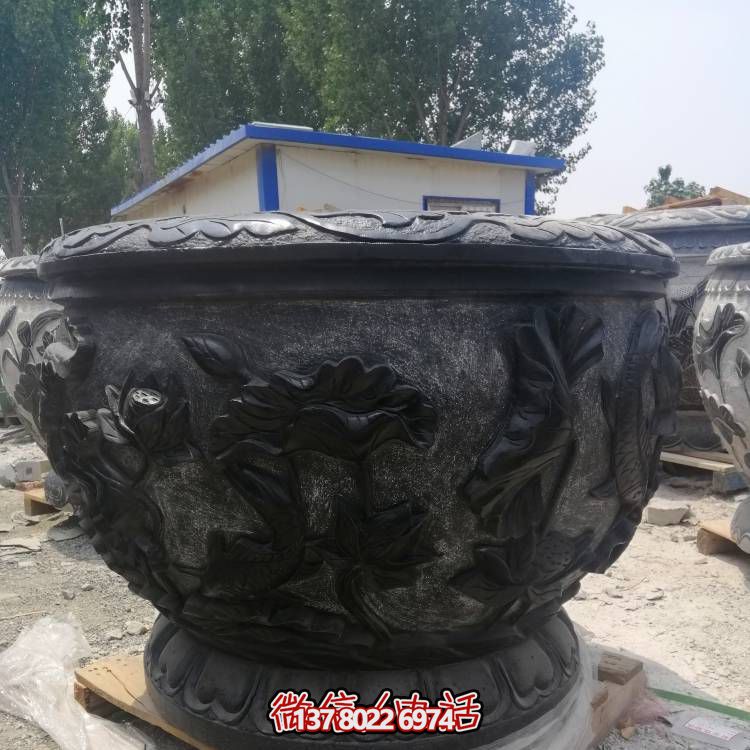 青石石雕庭院流水?dāng)[件水缸雕塑